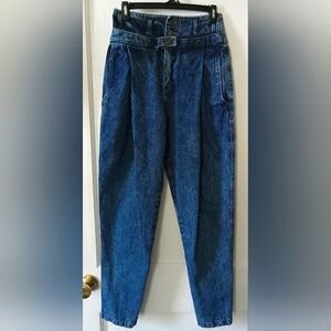 Vintage 80s Weathered Blues Acid Wash High Waist Jeans Size 7